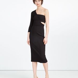 ZARA Asymmetric Ribbed Dress